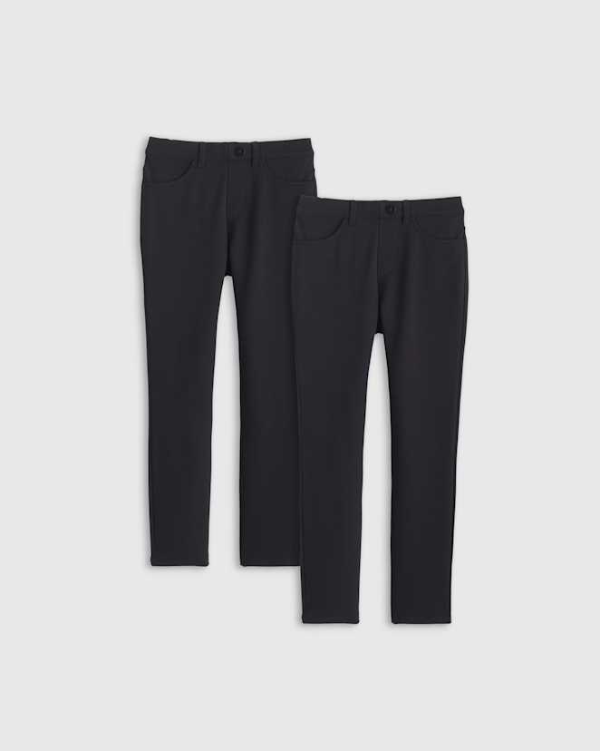 Black Ultra-Stretch Ponte Skinny Pants 2-Pack