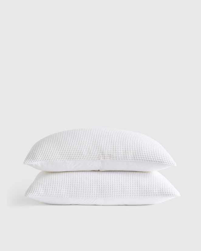 White Organic Waffle Sham Set