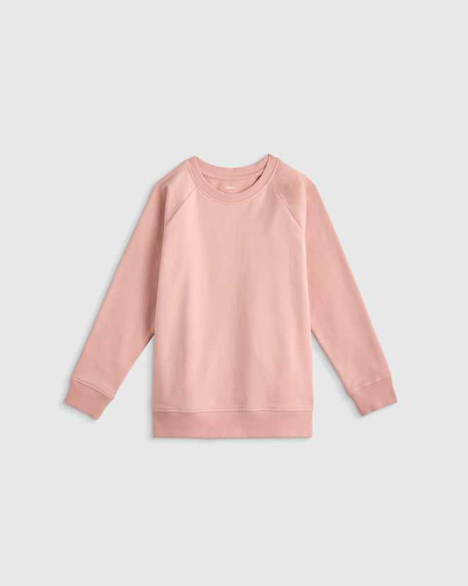 Pink Rose Organic Cotton French Terry Crew Neck Sweatshirt