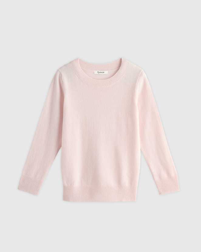 Minimal Pink Washable Cashmere Crewneck Sweater