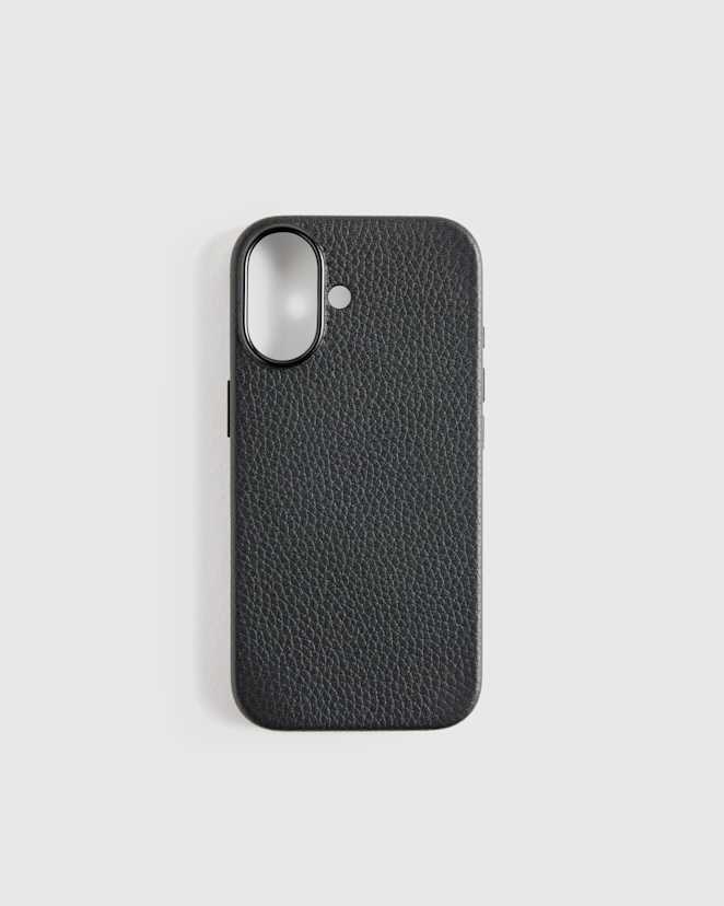 Black Leather Phone MagSafe Case