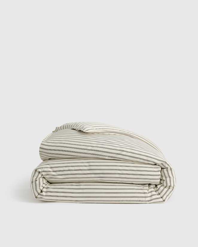 Double Stripe Espresso Bamboo Duvet Cover