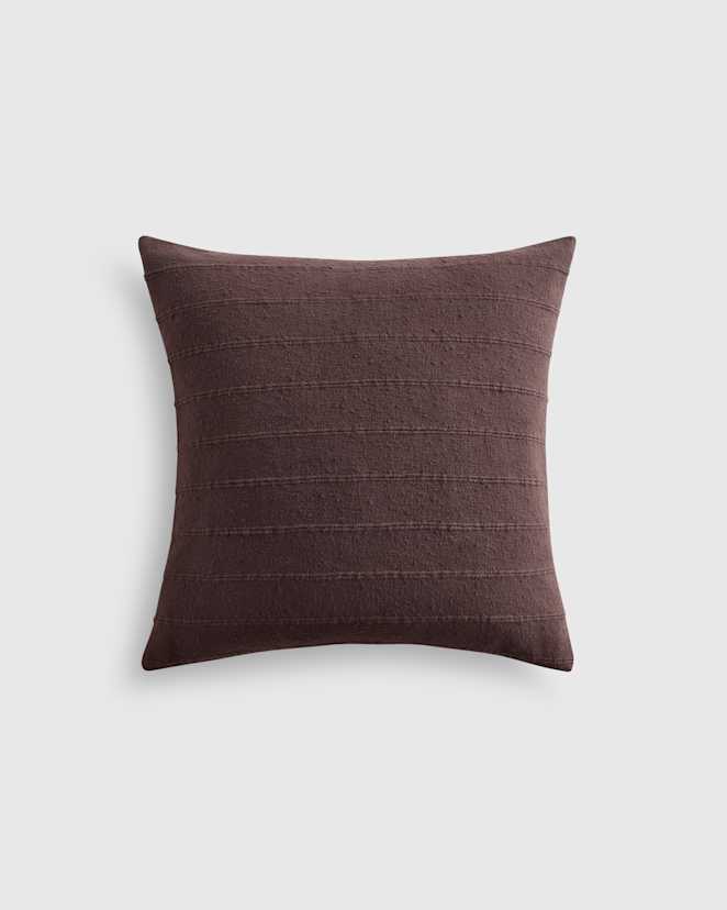 Espresso Textured Striped Cotton Pillow Cover