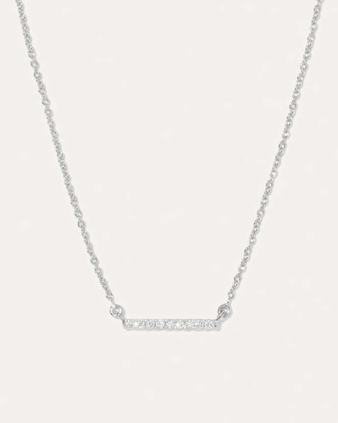 White Gold 14K Gold Diamond Bar Necklace