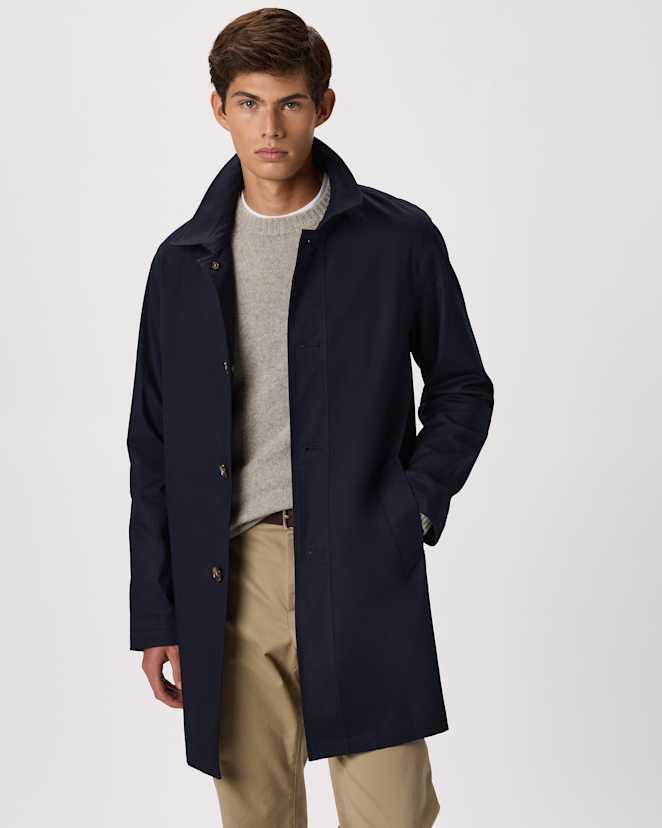 Navy Comfort Stretch Trench Coat
