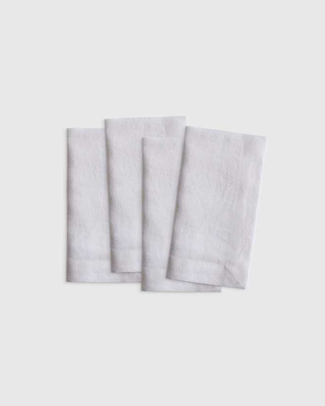 White European Linen Wide-Hem Napkins (Set of 4)