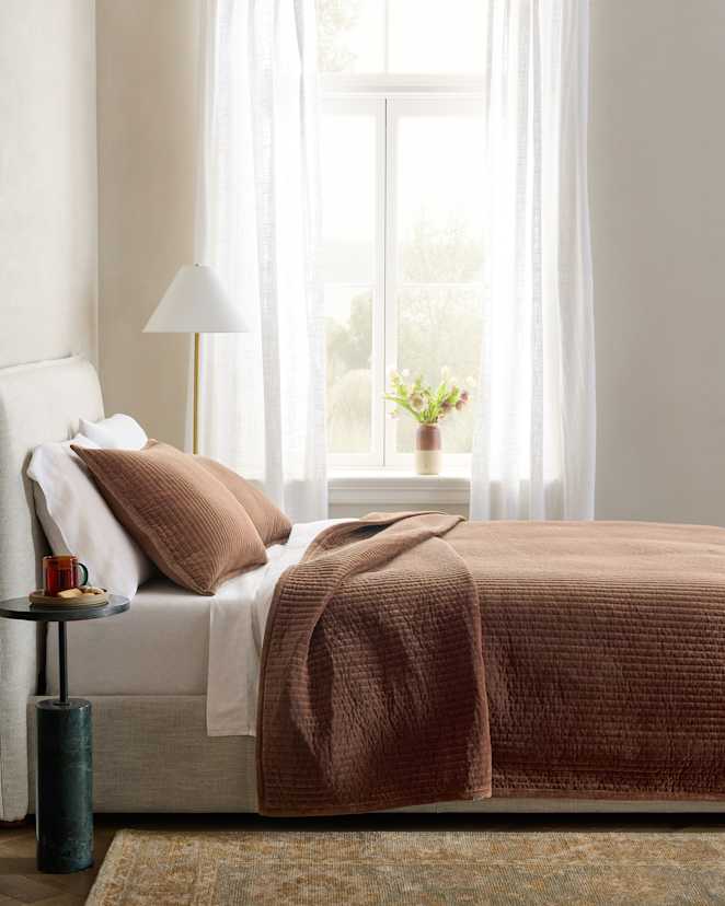 Chestnut Cotton Velvet Channel Quilt
