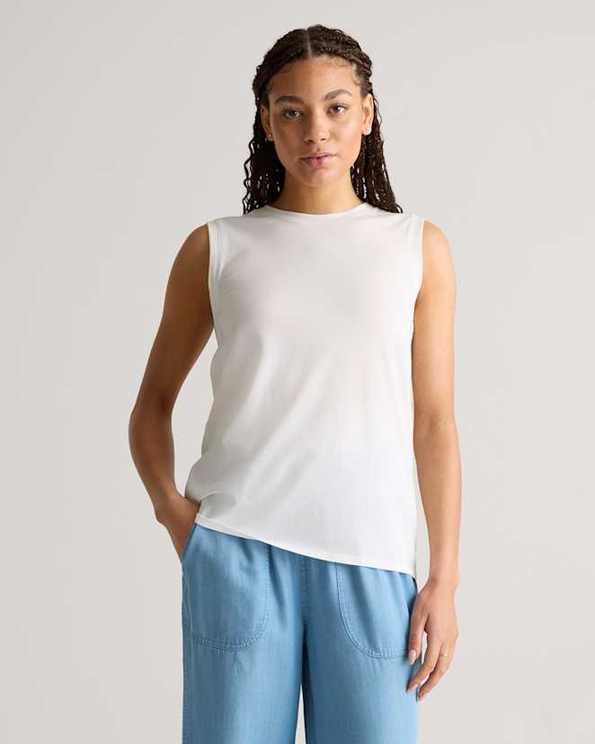 White Cotton Modal Muscle Tank
