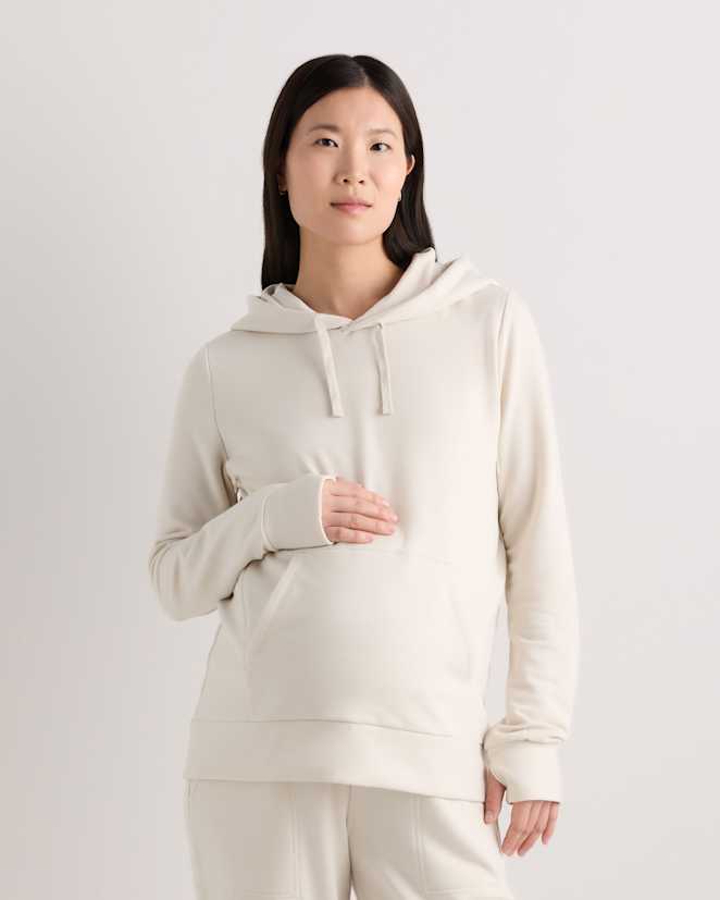 Off-White SuperSoft Fleece Maternity & Nursing Hoodie