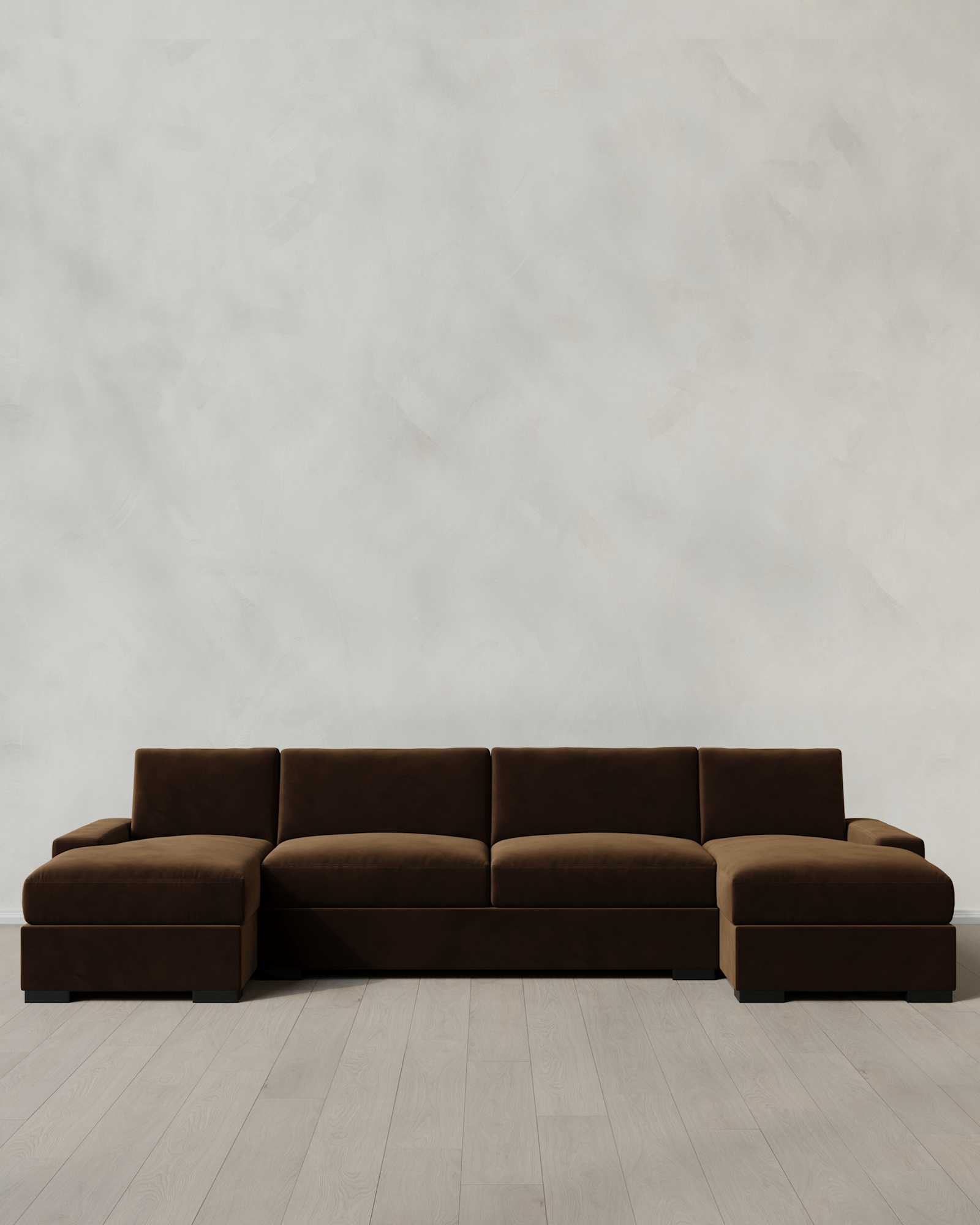Varick 134 U Sectional Performance Velvet Java