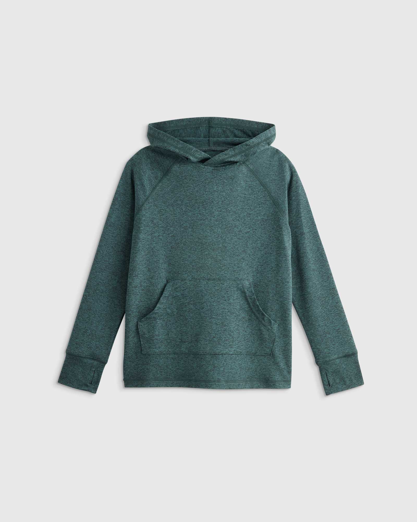 Heather Green Flowknit Pullover Hoodie