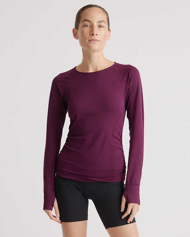 Plum Seamless Ruched Long Sleeve Top