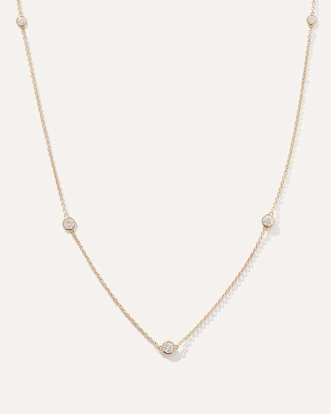 Yellow Gold 14K Gold Diamond Bezel Station Necklace