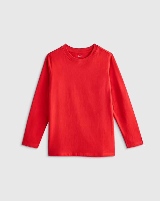 Red T-shirt à manches longues en jersey 100 % coton biologique