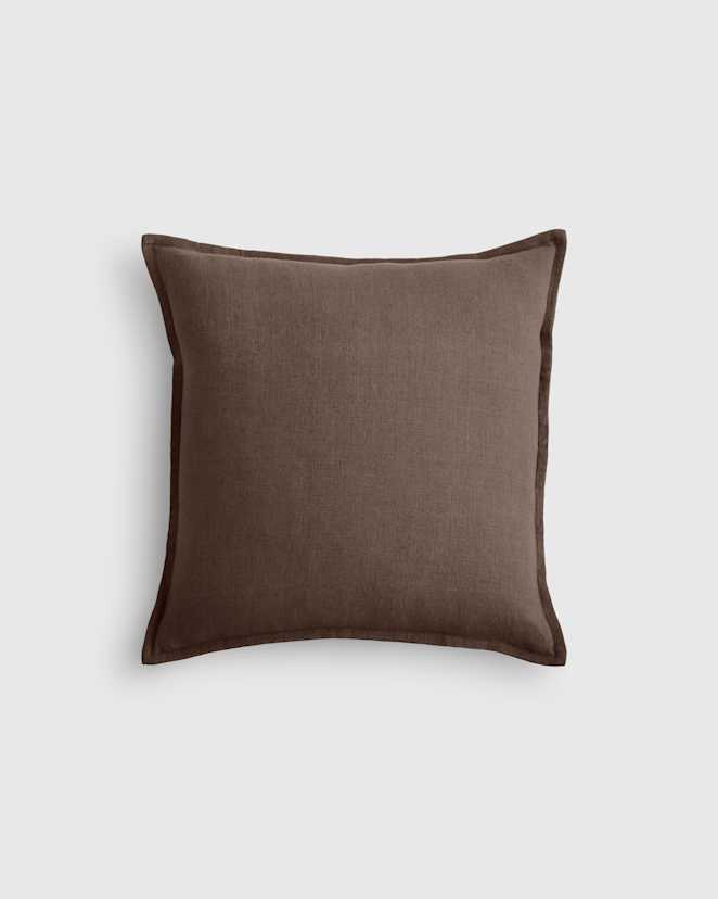Espresso European Linen Flange Edge Pillow Cover