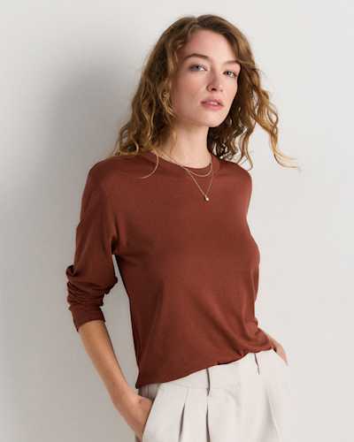 Cotton Modal Relaxed Long Sleeve Tee