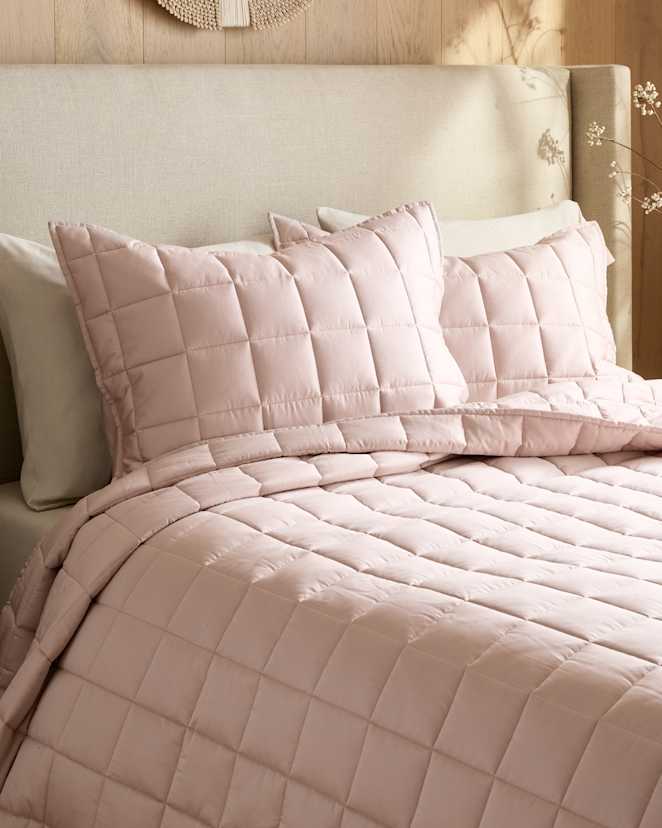 Soft Blush Bamboo Box Quilted Sham Set