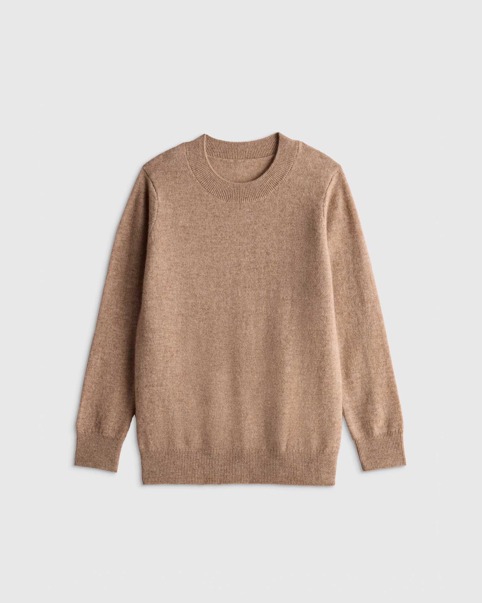 oatmeal Washable Cashmere Crewneck Sweater