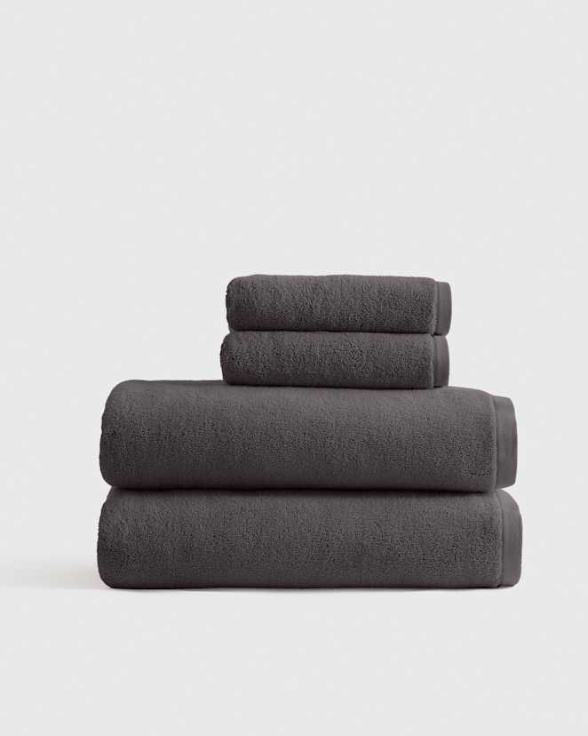 Charcoal Plush Organic Turkish Cotton Bath Sheet Bundle (4 pieces)