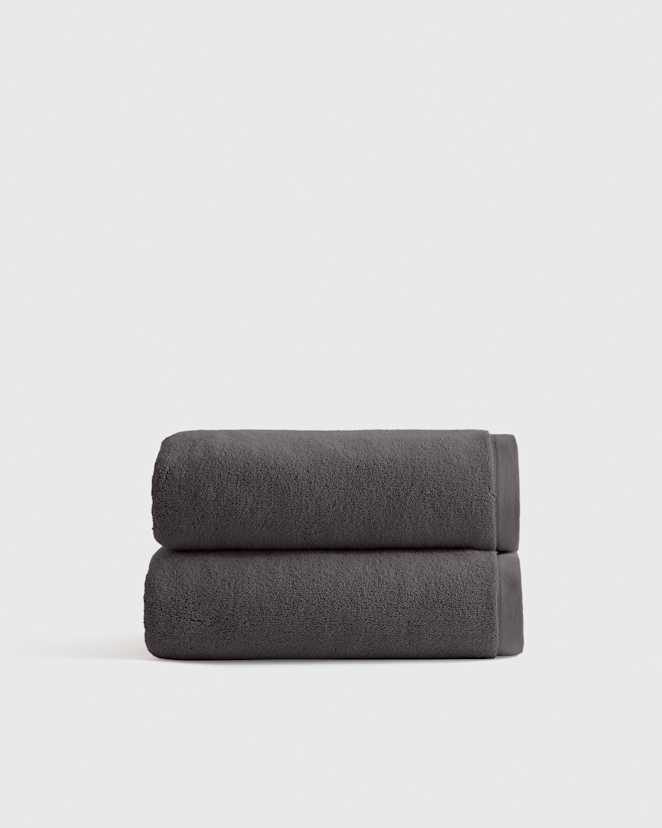 Charcoal Plush Organic Turkish Cotton Bath Towel (Set of 2)