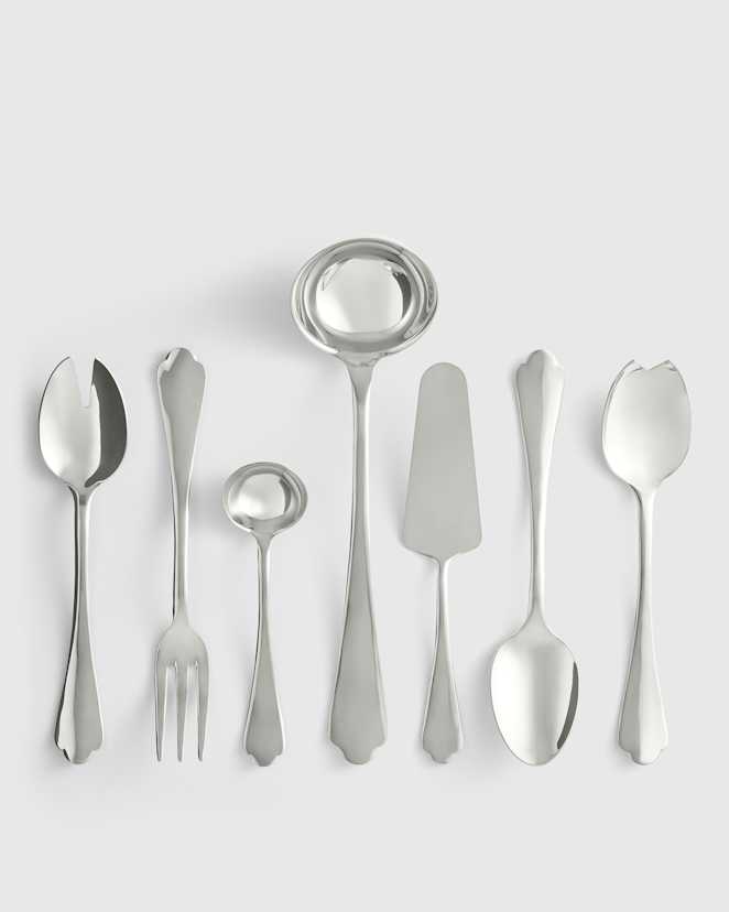 Polished Stainless Steel Dolce Vita 7-Pc Serving Utensil Set by Mepra