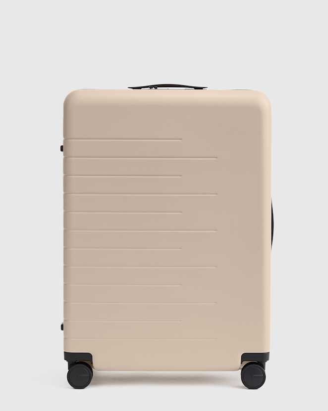 Tan Expandable Large Check-In Suitcase