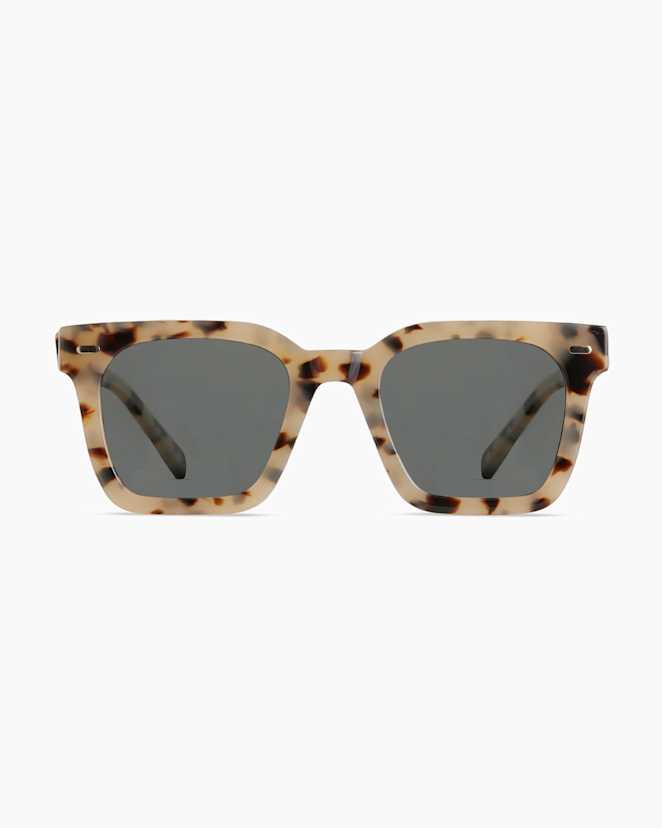 White Tortoise with Grey Lens Riley Polarized Acetate Sunglasses