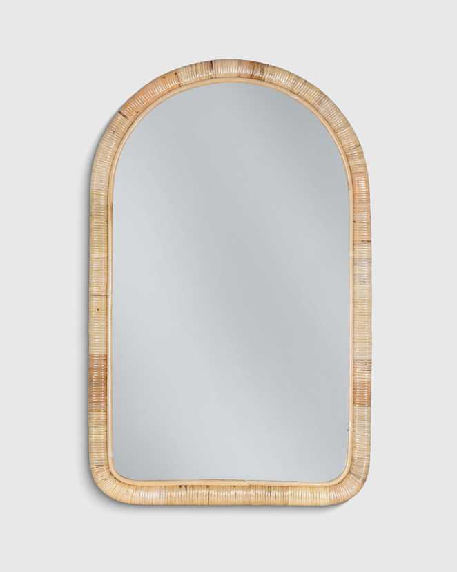 Natural Rattan Arched Wall Mirror