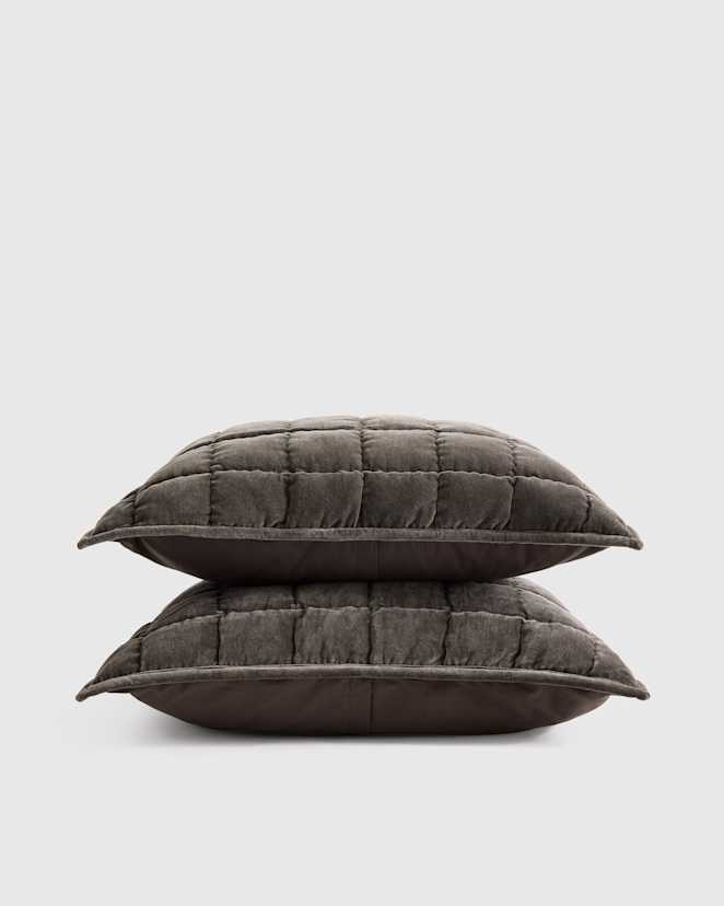 Greystone Cotton Velvet Box Quilted Sham Set