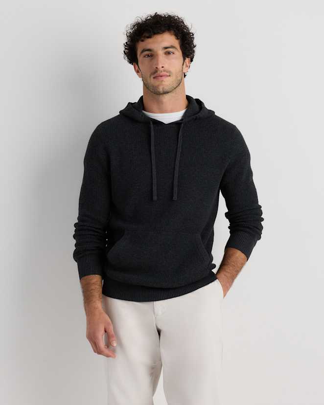 Charcoal Organic Cotton Cashmere Waffle Hoodie