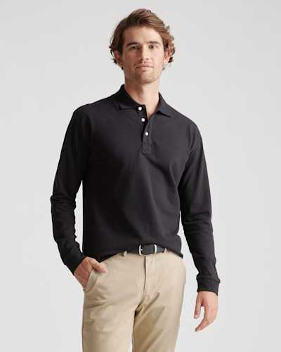 Organic Cotton Long Sleeve Pique Polo