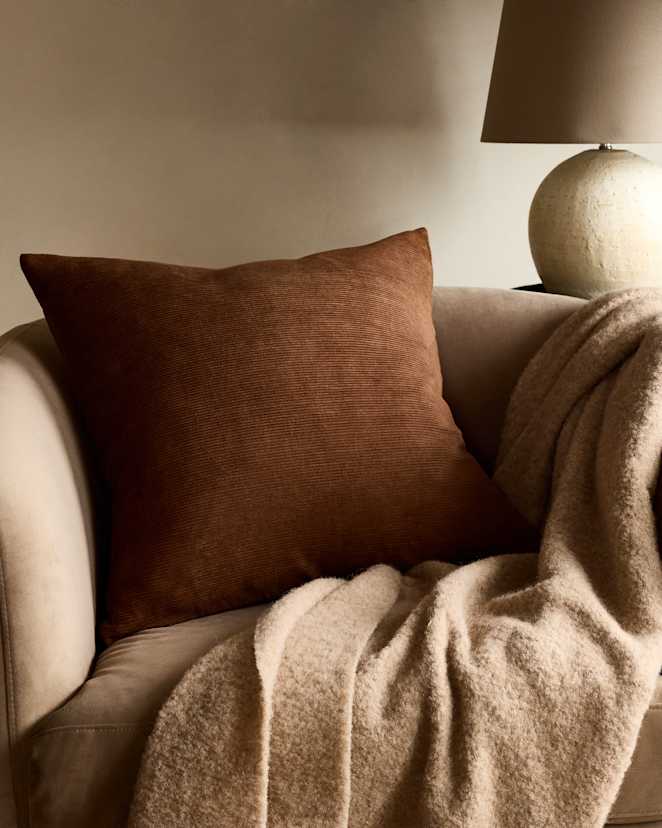 Chestnut Corduroy Cotton Velvet Pillow Cover