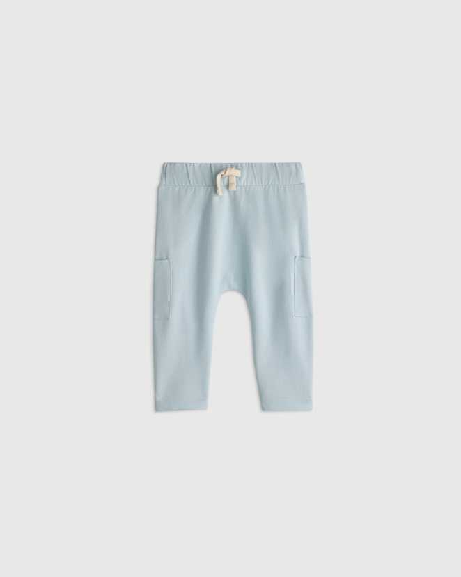 Soft Blue Organic Cotton French Terry Pocket Pants