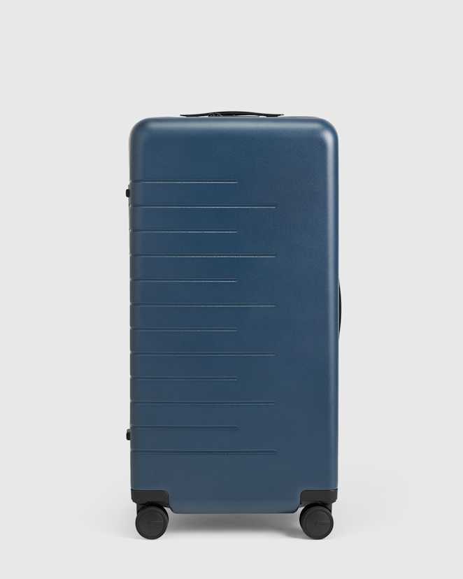 Navy Trunk Check-In Suitcase