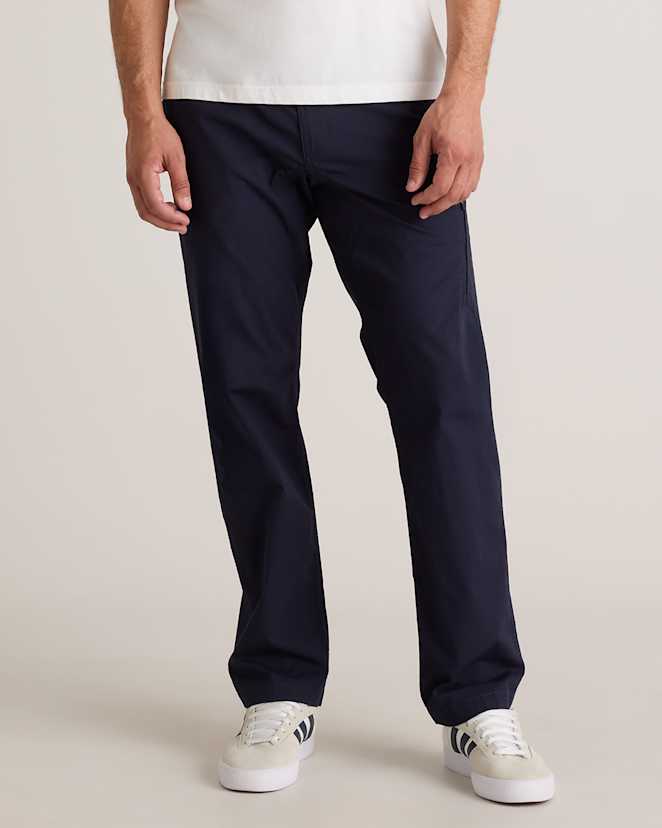 Deep Navy Organic Stretch Ripstop Straight Pants