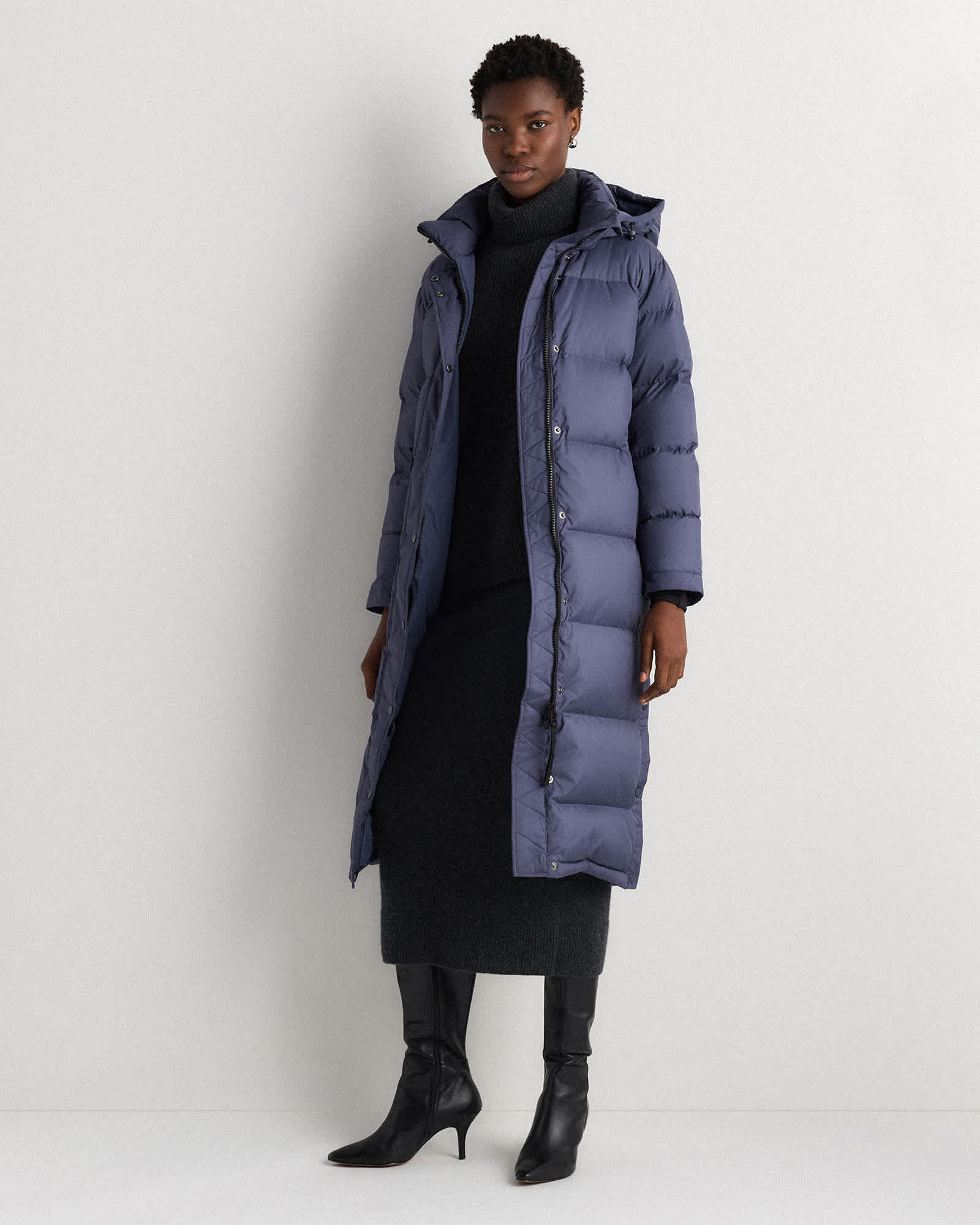 storm-blue Responsible Down Long Puffer Jacket