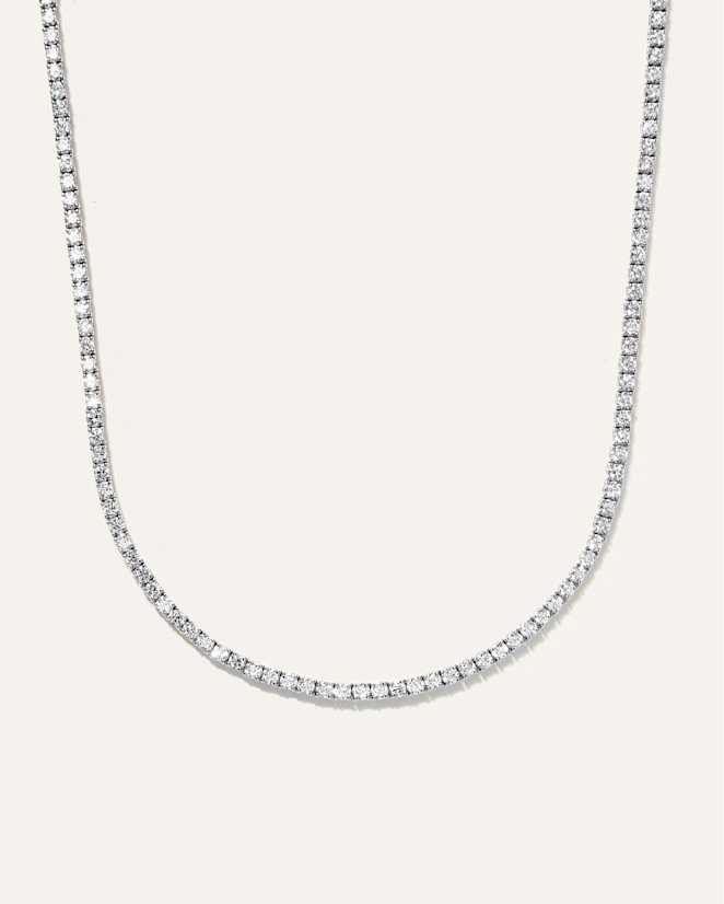 White Gold 14K Gold Lab Grown Diamond Tennis Necklace - 5ctw