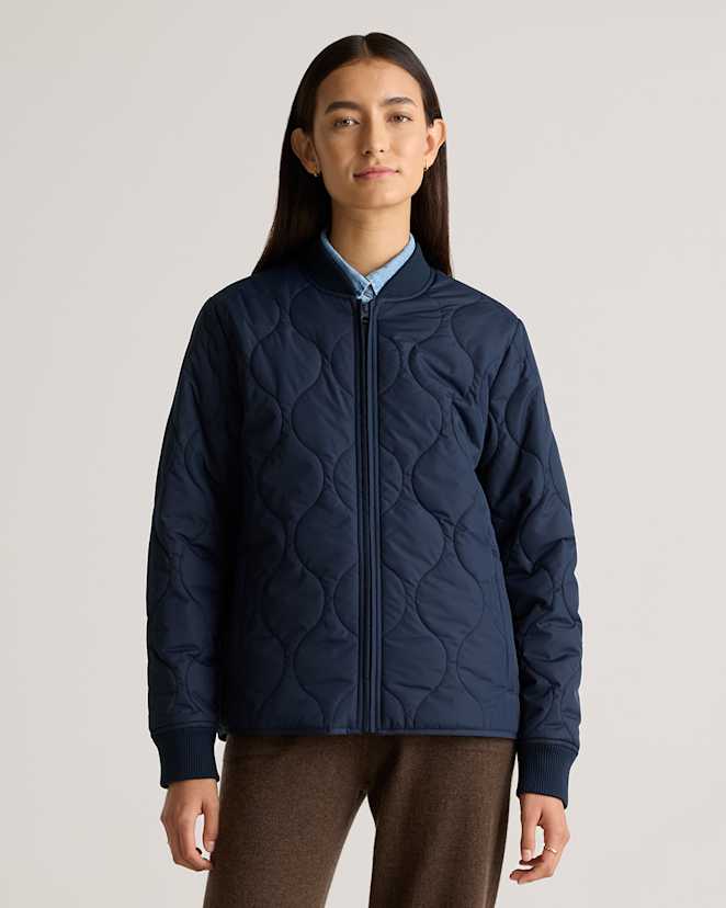 Admiral Featherless Quilted Puffer Bomber Jacket