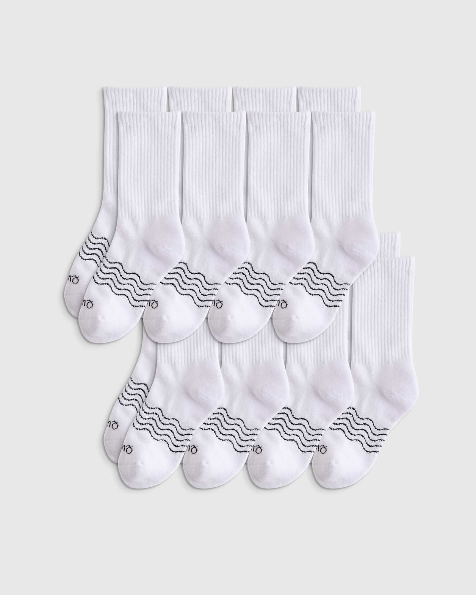 White Organic Cotton Calf Sock 8-pack