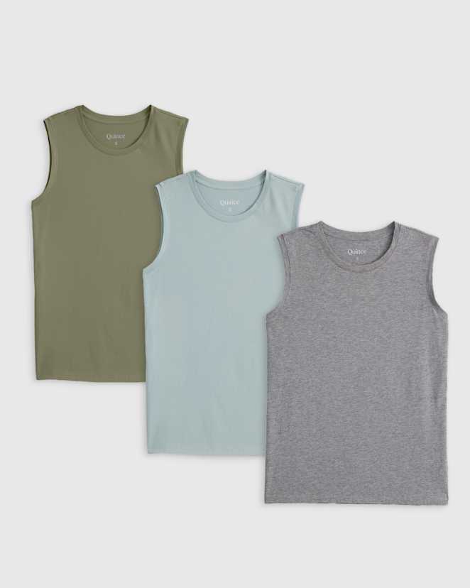 Dark Olive Cotton Modal Muscle Tank 3 Pack Bundle