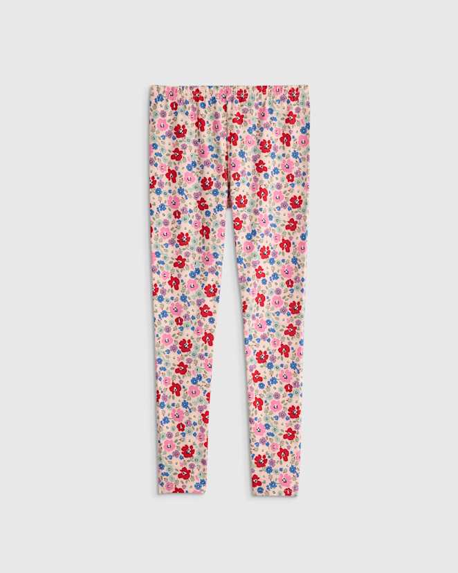 Red Poppy Floral Organic Cotton Leggings