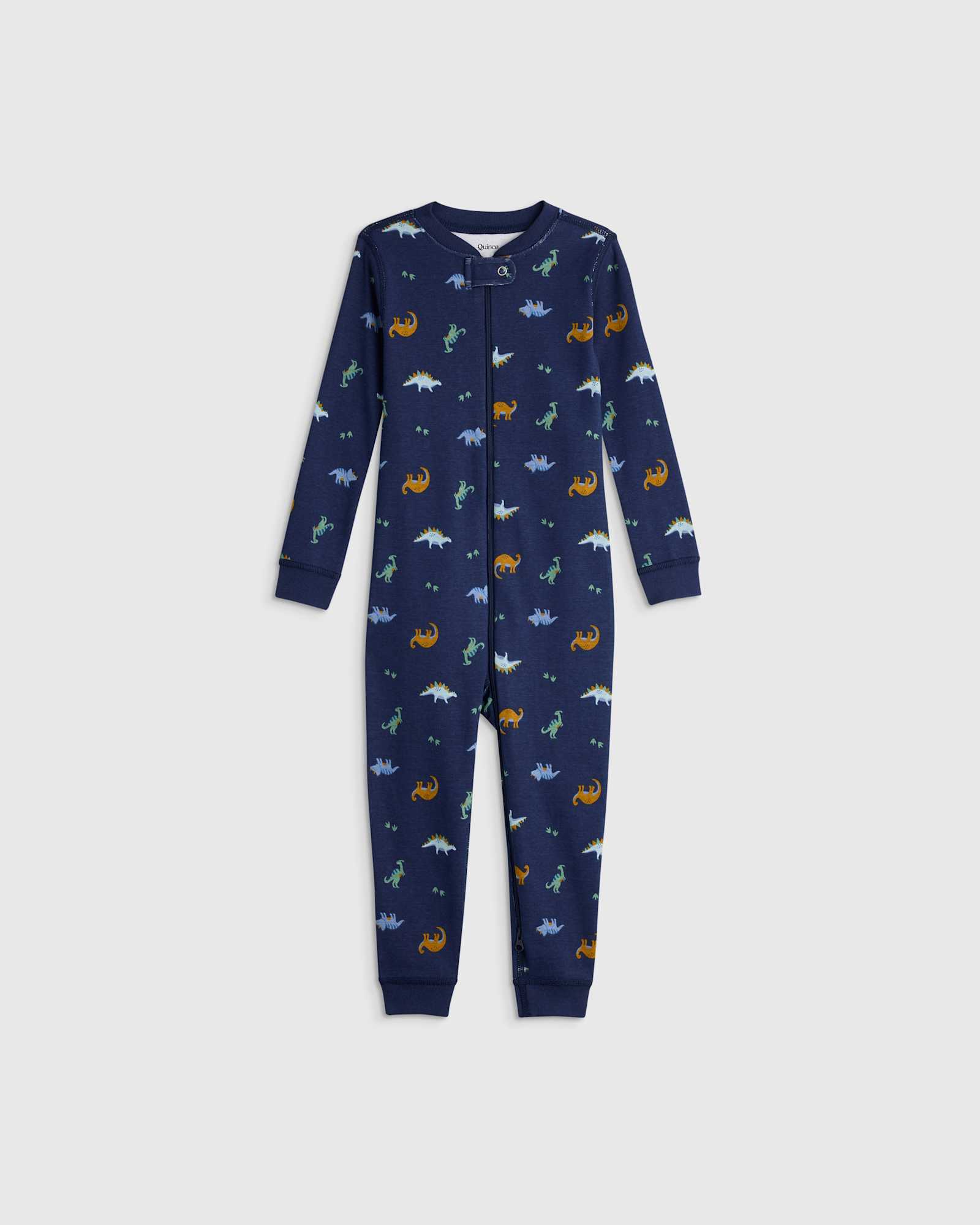 U--837 TODDLER 100 Organic Cotton One Piece Pajama Little Dinos 15884 CROPPED Little Dinos 100% Organic Cotton One Piece Pajama