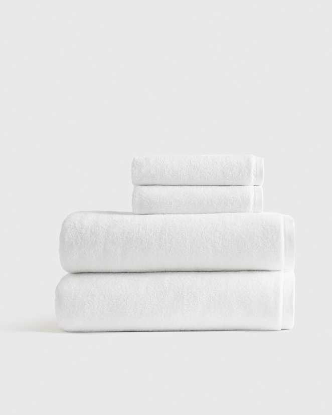 White Plush Organic Turkish Cotton Bath Sheet Bundle (4 pieces)