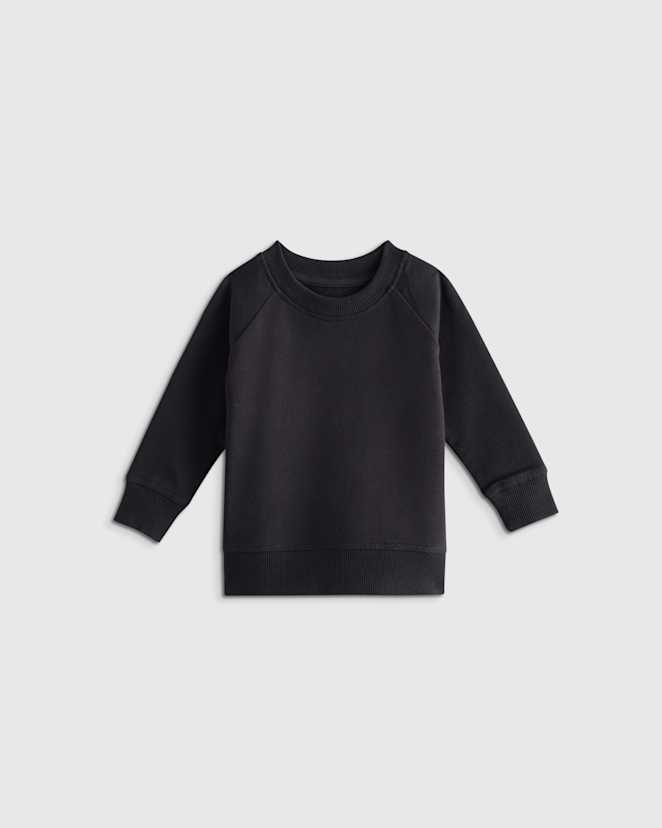 Black Organic Cotton French Terry Crew Neck Sweatshirt