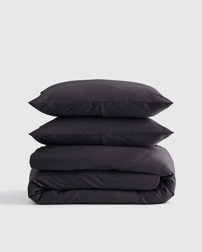Graphite Luxury Organic Sateen Duvet Cover Set