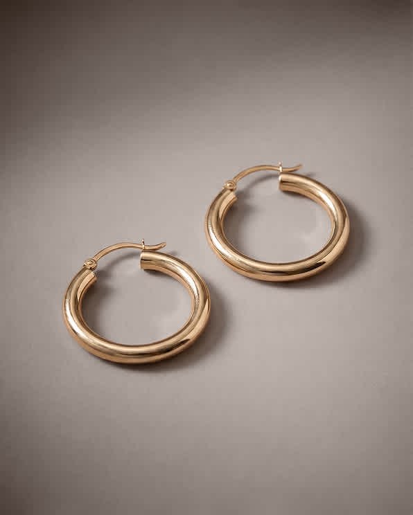 Yellow Gold 14K Gold 4mm Tube Hoops