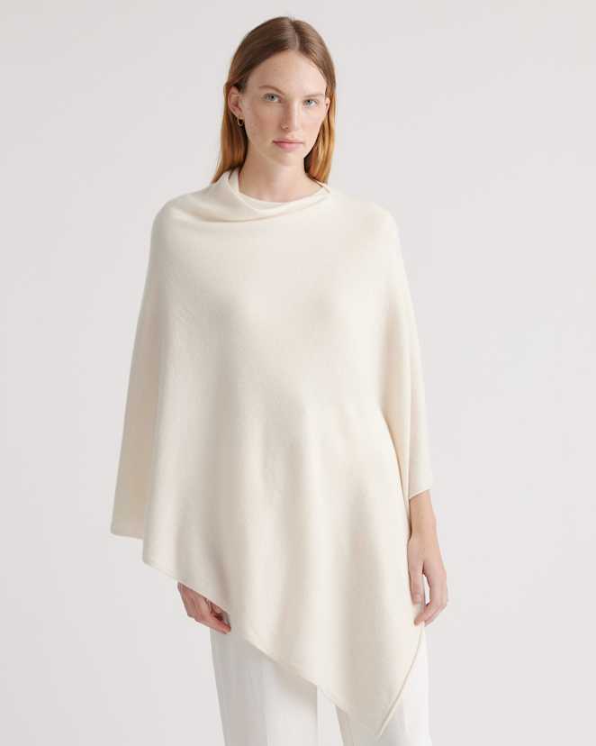 Ivory Mongolian Cashmere Poncho