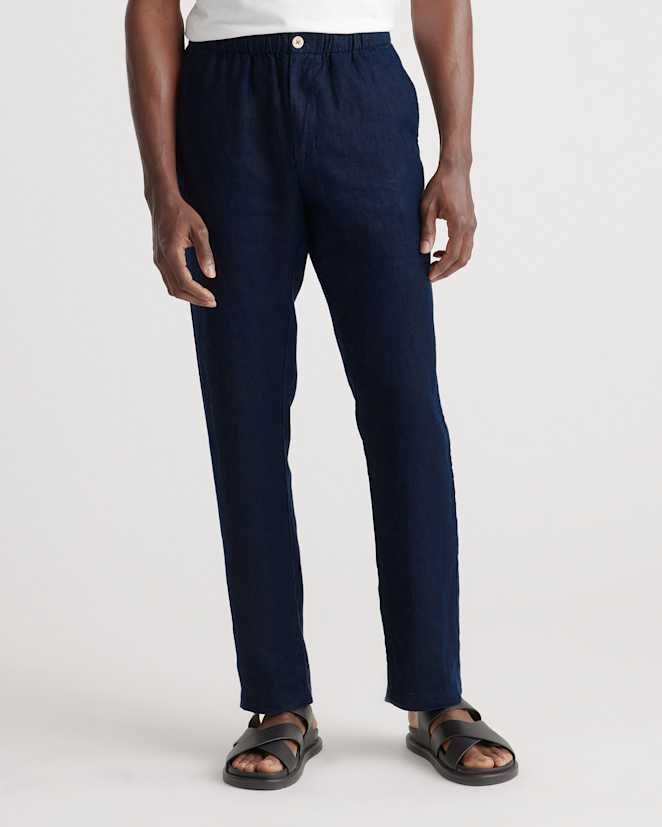 Deep Navy 100% European Linen Pants