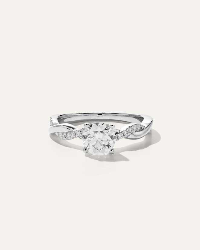 Platinum Bague de fiançailles torsadée à diamants de laboratoire ronds - 1 carat