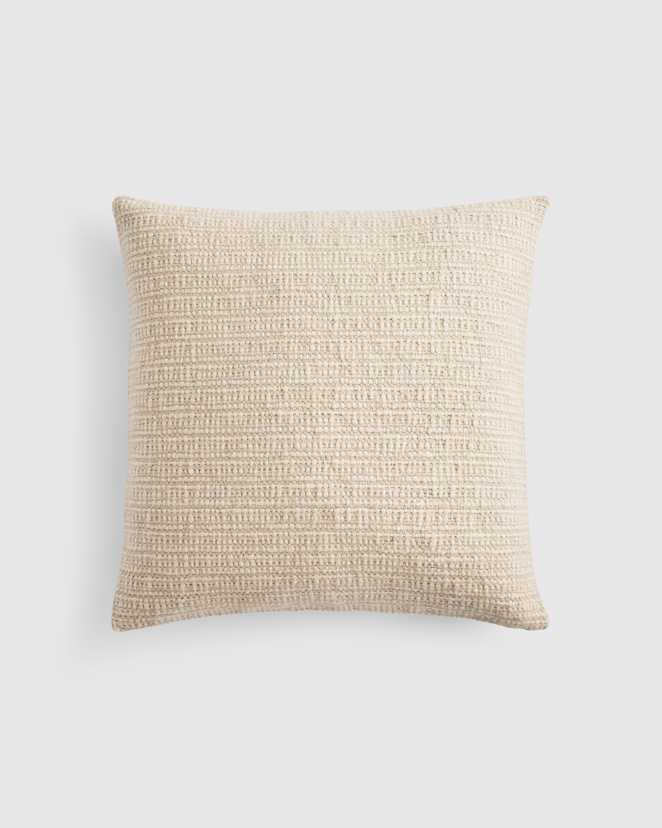 Ivory Wool Linen Textured Pillow Cover